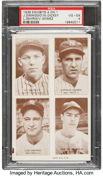 1938 Exhibit 4 On 1 Bridges/Gehringer/Greenberg/York PSA NM 7