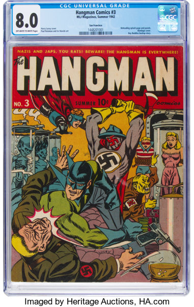 Golden Age (1938-1955):Superhero, Hangman Comics #3 San Francisco Pedigree (MLJ, 1942) CGC VF 8.0 Off-white to white pages....