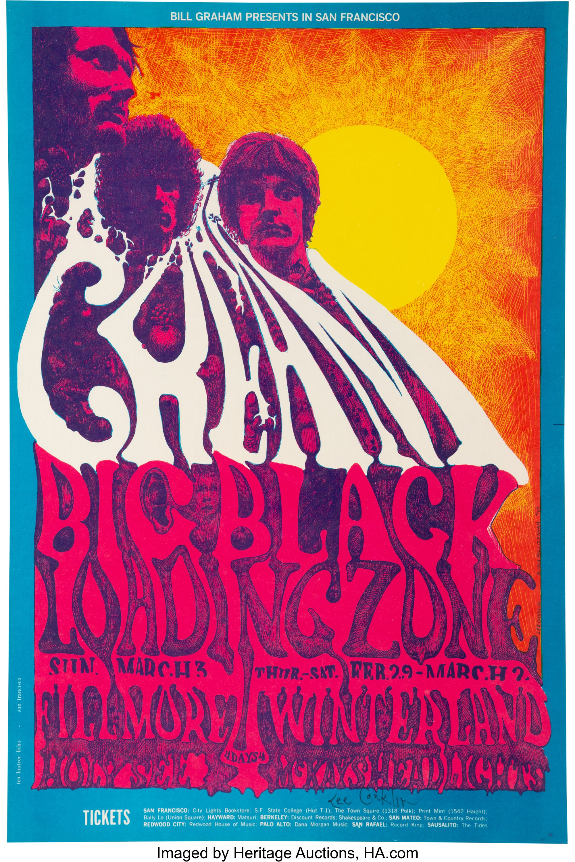 Bg 109 Cream 1968 Winterland And Fillmore Concert Poster Signed By Lot 89095 Heritage Auctions 6092