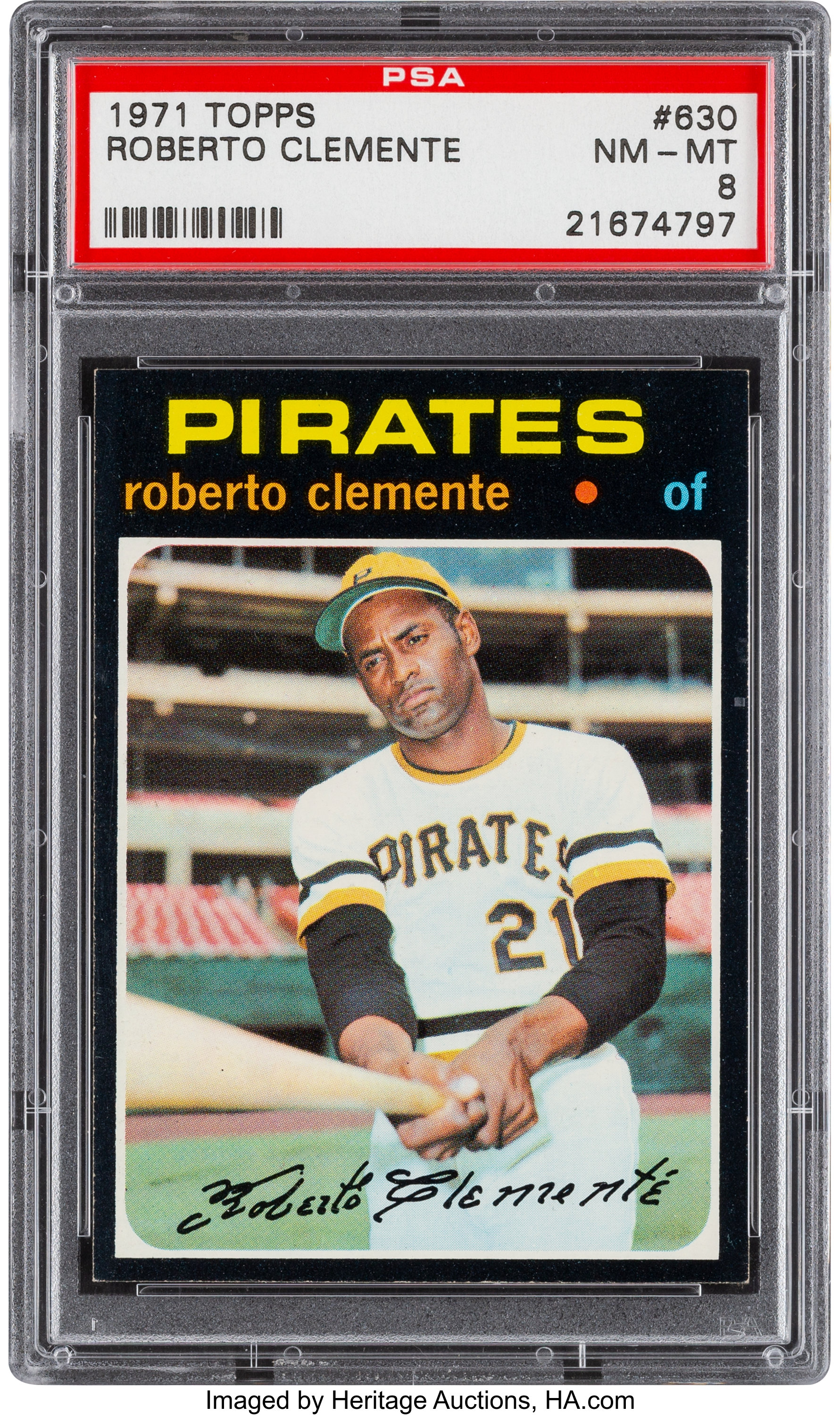 Roberto Clemente 1971 Topps Baseball Card #630 PSA Graded NM-MT 8