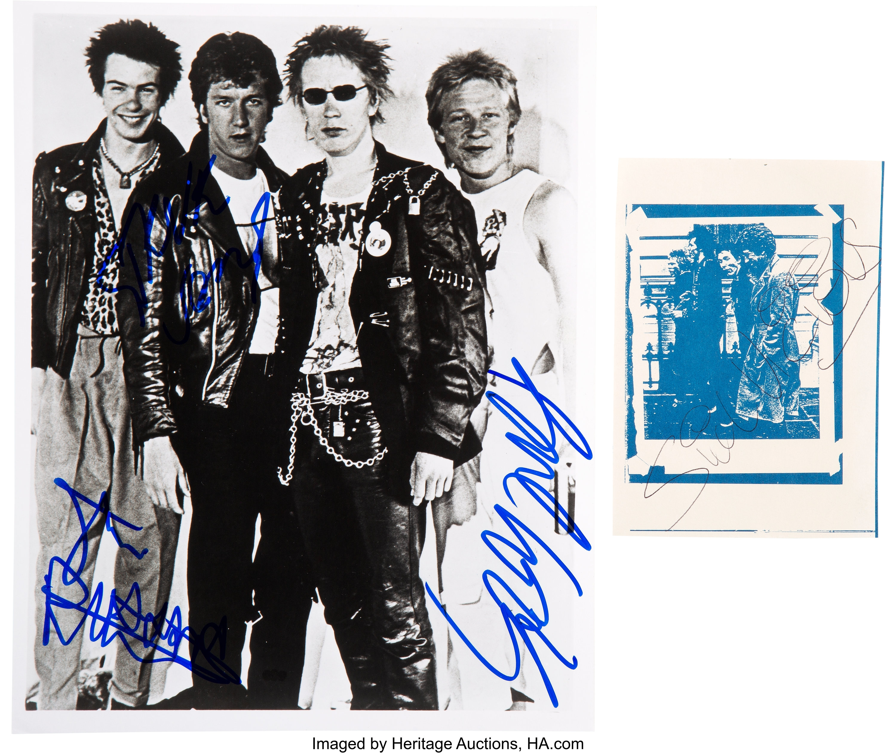 Sex Pistols Set of Signatures.... Music Memorabilia Autographs and