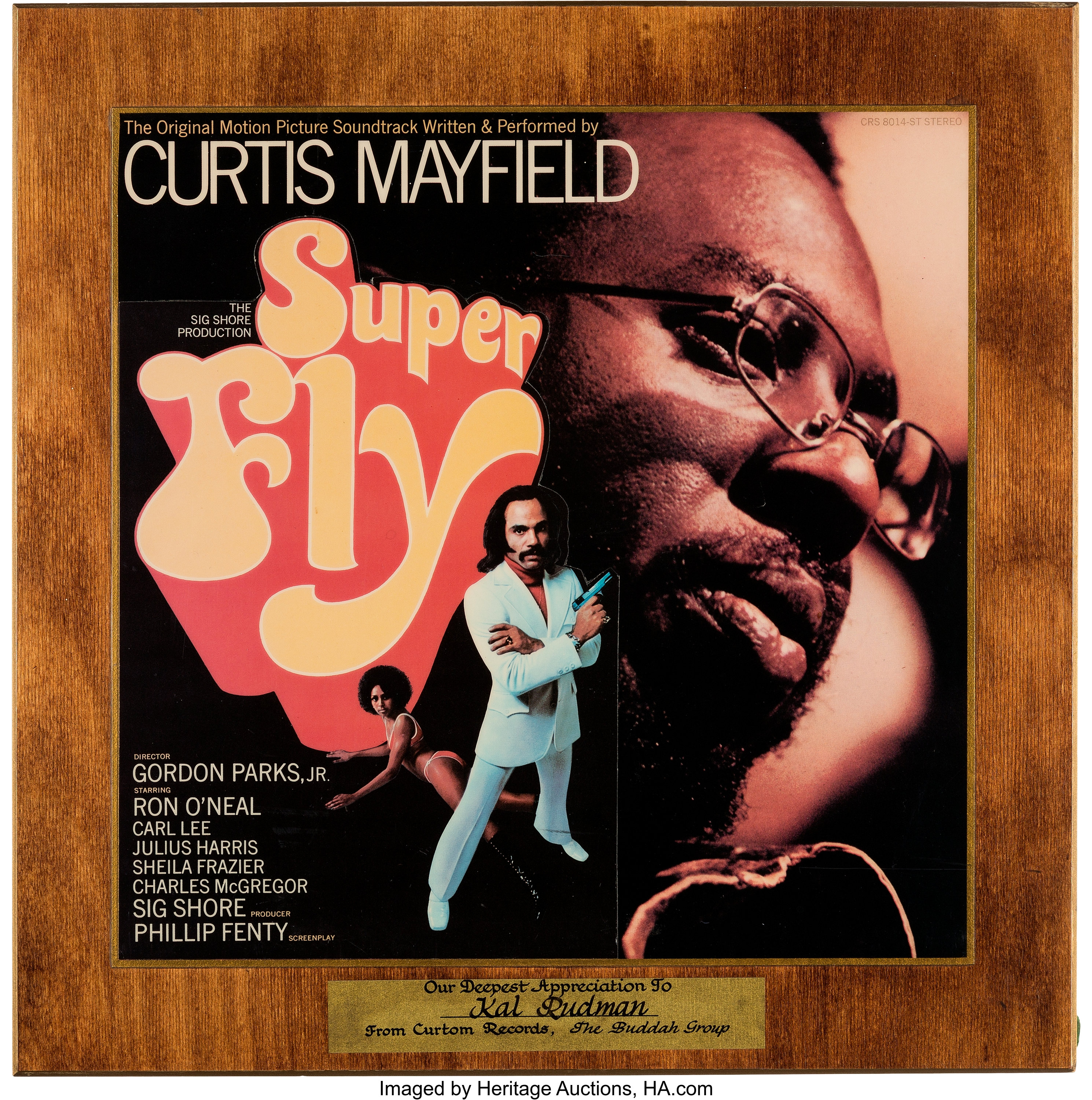 Curtis Mayfield Superfly Appreciation Award Plaque Presented To ...