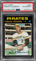 Signed 1971 Topps Roberto Clemente #630 PSA/DNA Authentic. , Lot #56287