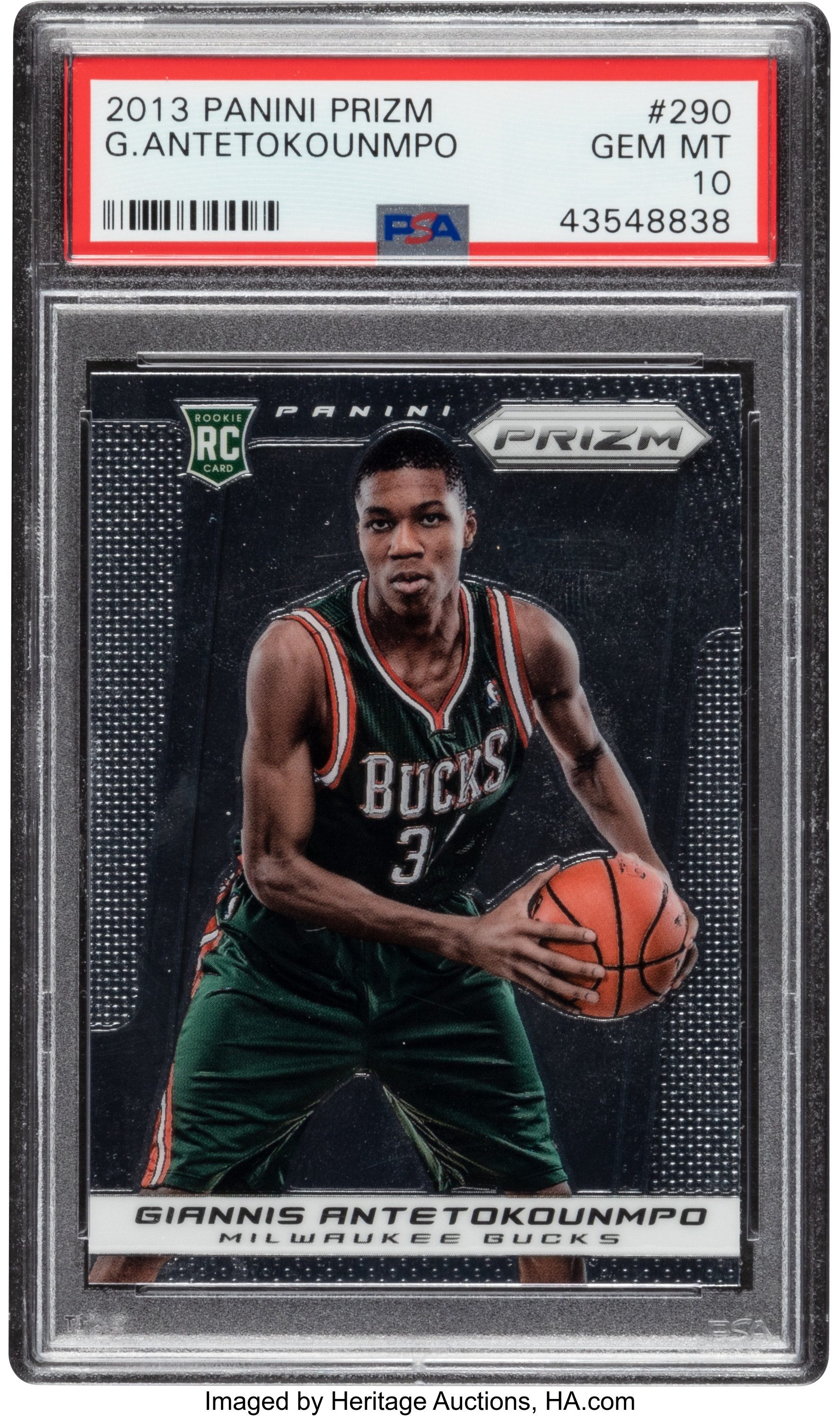 2013 Panini Prizm Giannis Antetokounmpo Rookie #290 PSA Gem Mint ...