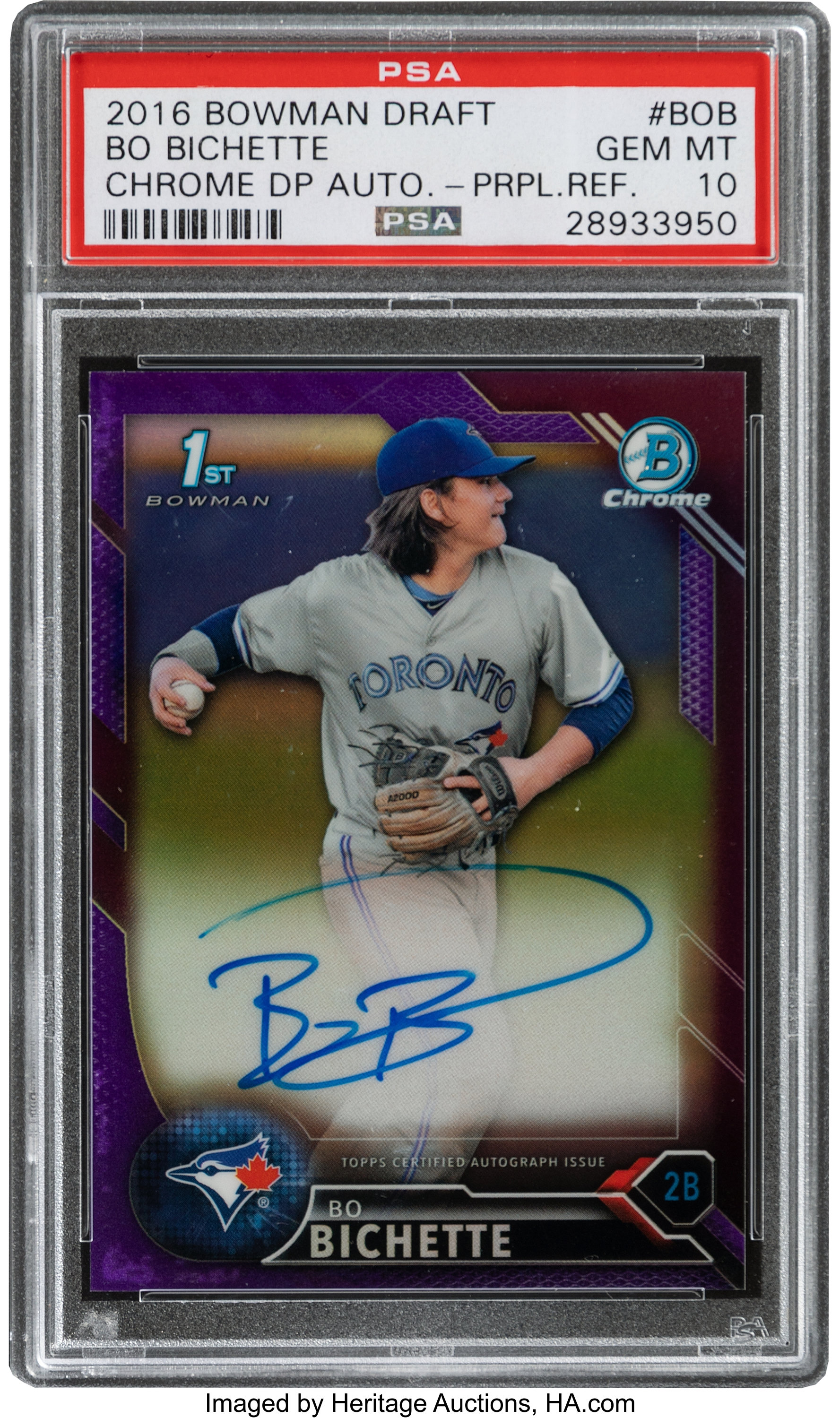 2016 Bowman Chrome Draft Pick Bo Bichette #CDA-BOB Purple