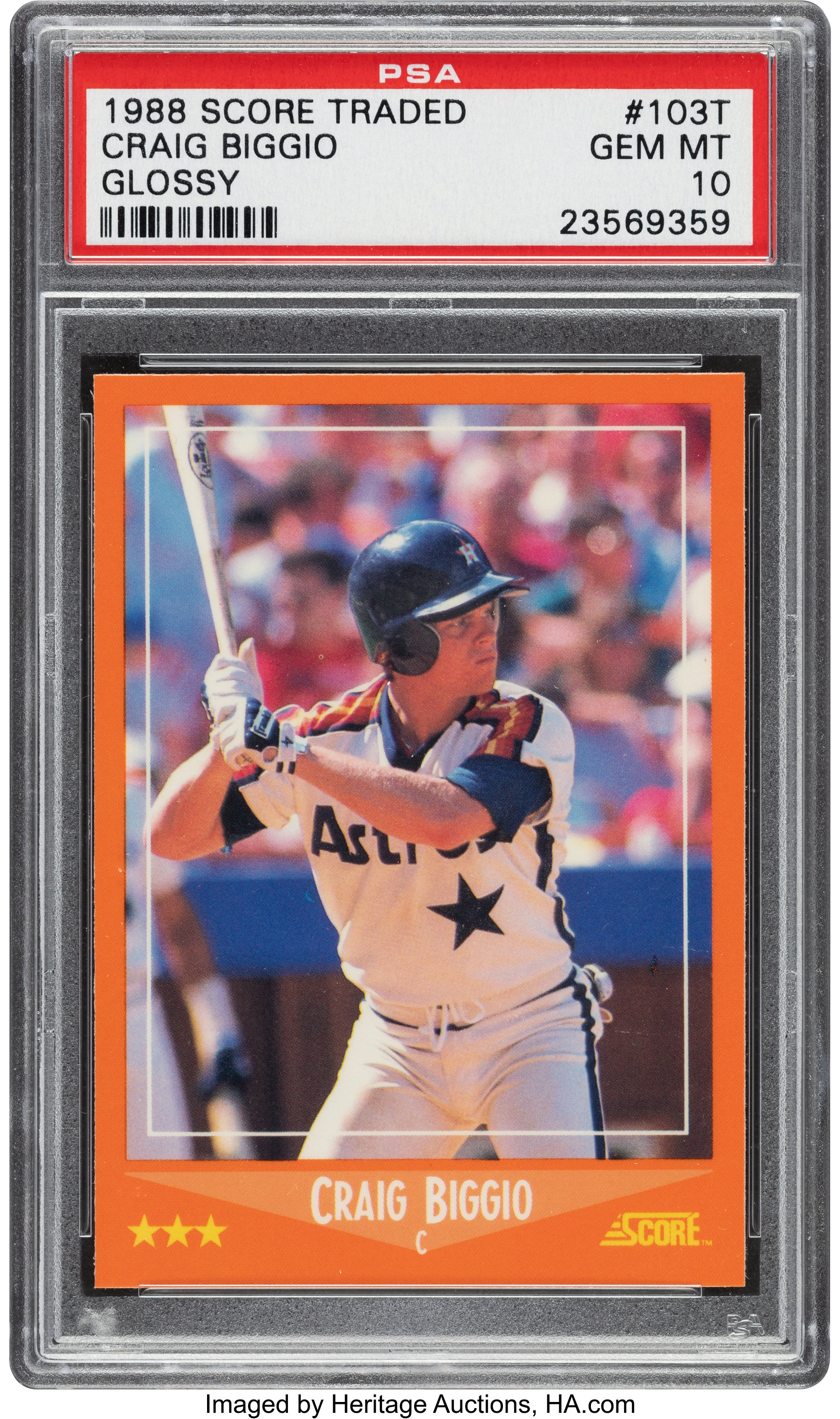 1988 Score Traded Craig Biggio (Glossy) #103T PSA Gem Mint 10