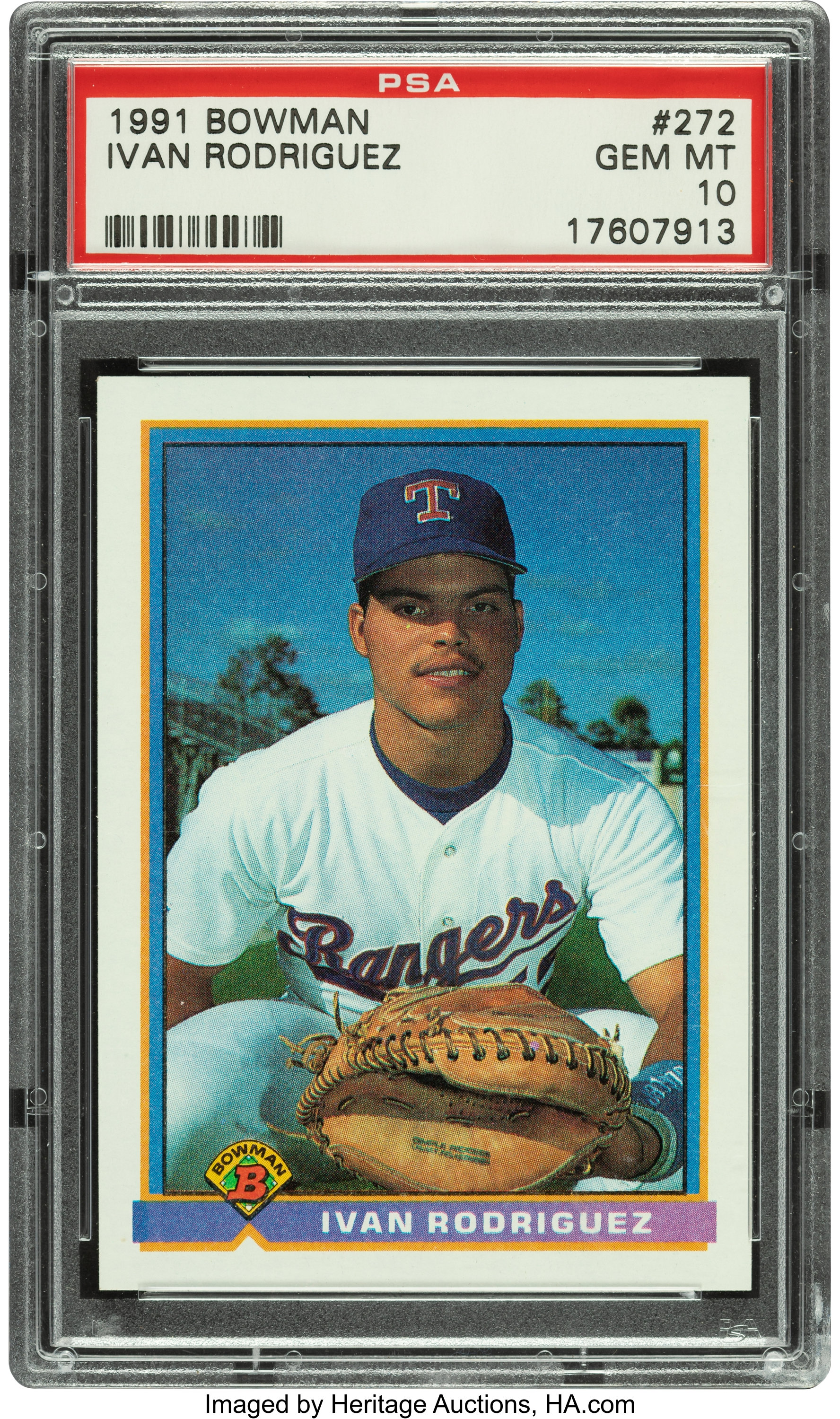 1991 Bowman Ivan Rodriguez Rookie #272 PSA Gem Mint 10. ... | Lot #54099 |  Heritage Auctions