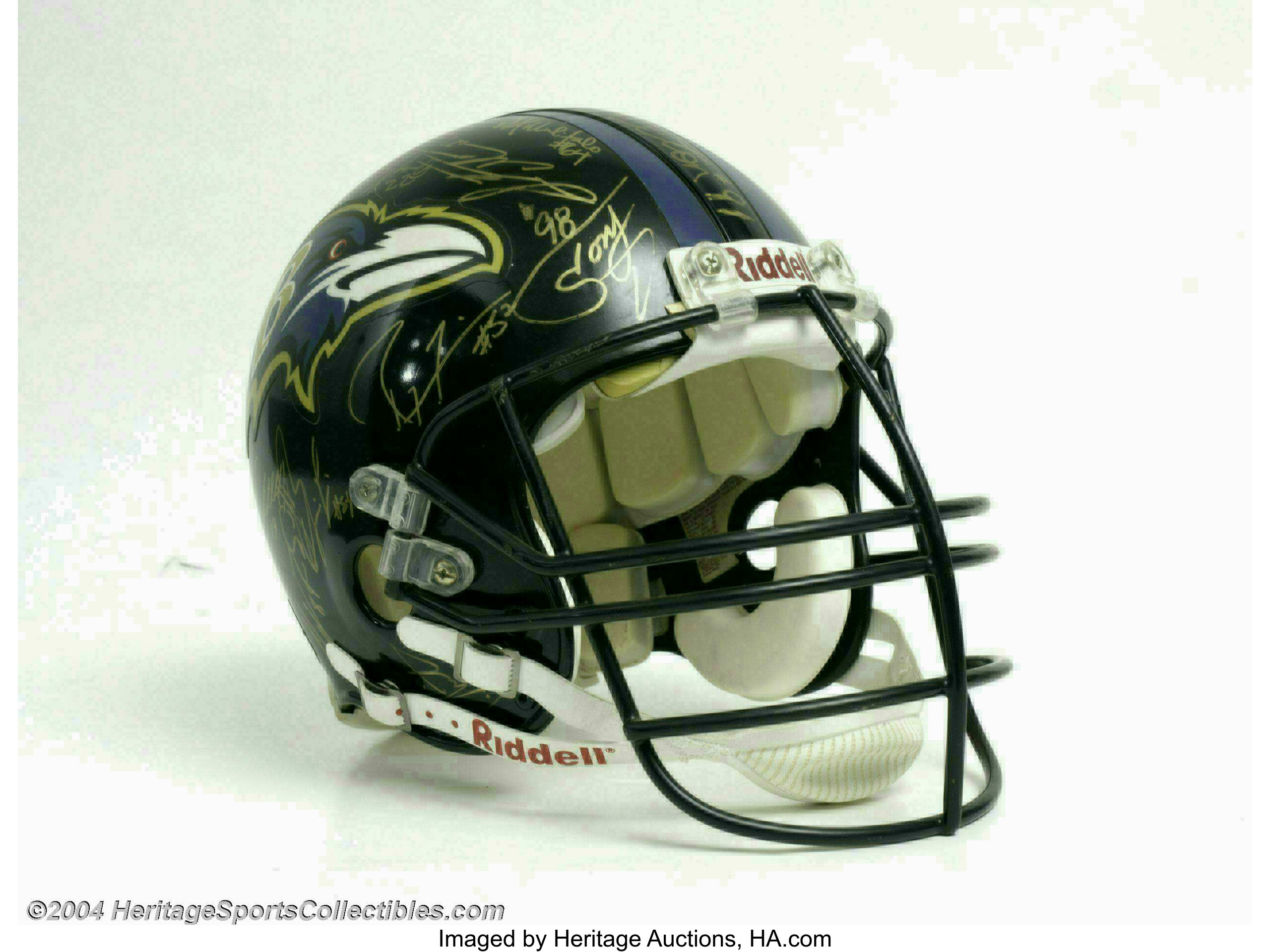 1999 Baltimore Ravens Game-Used Team-Signed Helmet This , Lot #19509