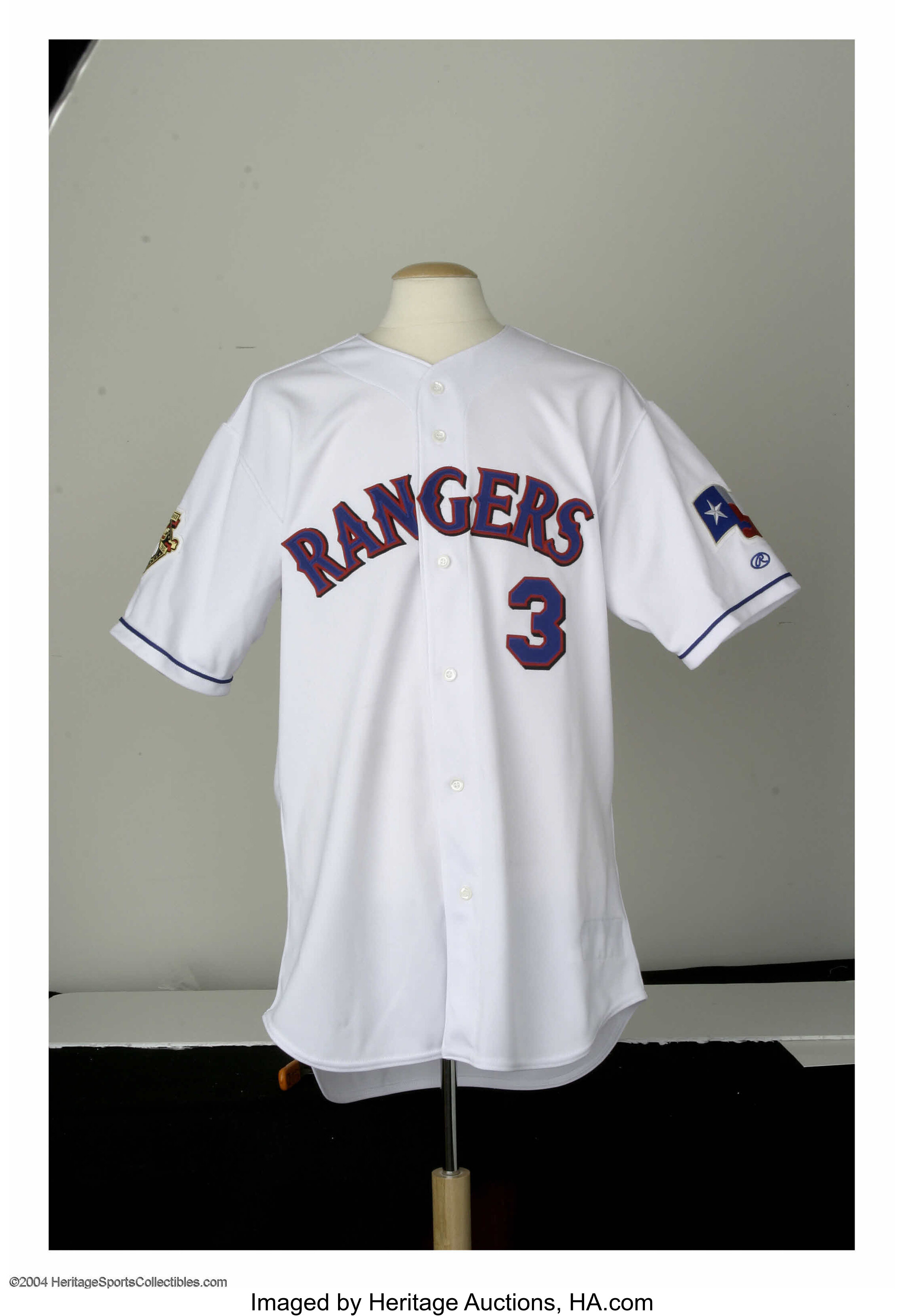 2001 Alex Rodriguez Game-Used, Signed Rangers Jersey (w/A-Rod LOA)