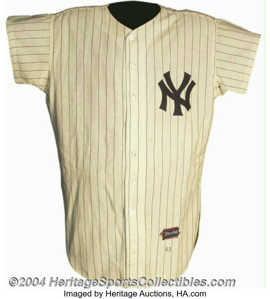 Mickey Mantle 1963 New York Yankees Game-Worn Home Jersey , Lot #19659