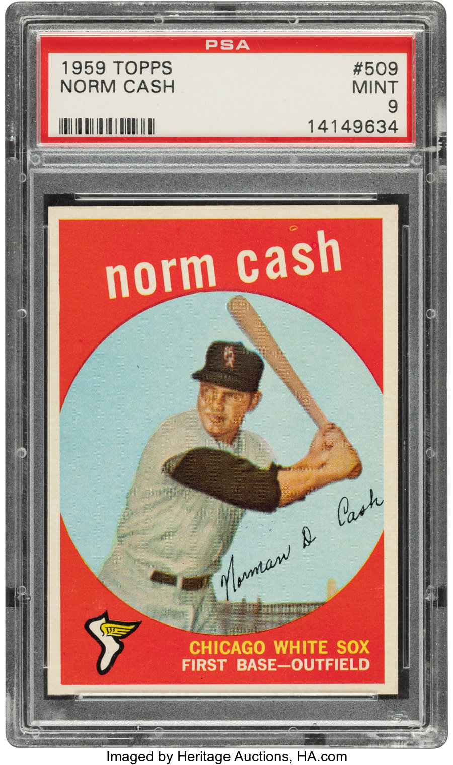 1959 Topps Norm Cash #509 PSA Mint 9 - Only Three Higher