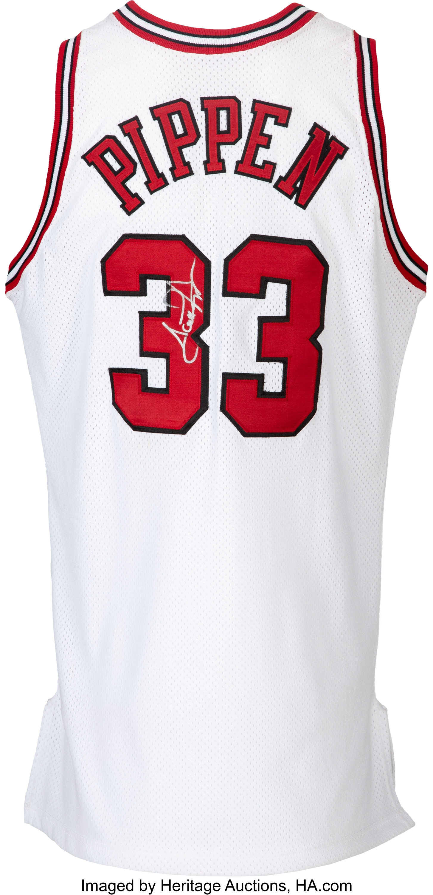 1993-94 Scottie Pippen Signed Chicago Bulls Jersey.  Basketball
