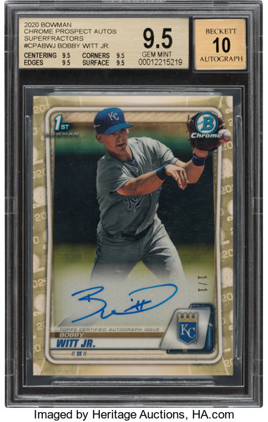 2020 Bowman Chrome Prospect Autograph Superfractor Bobby Witt Jr