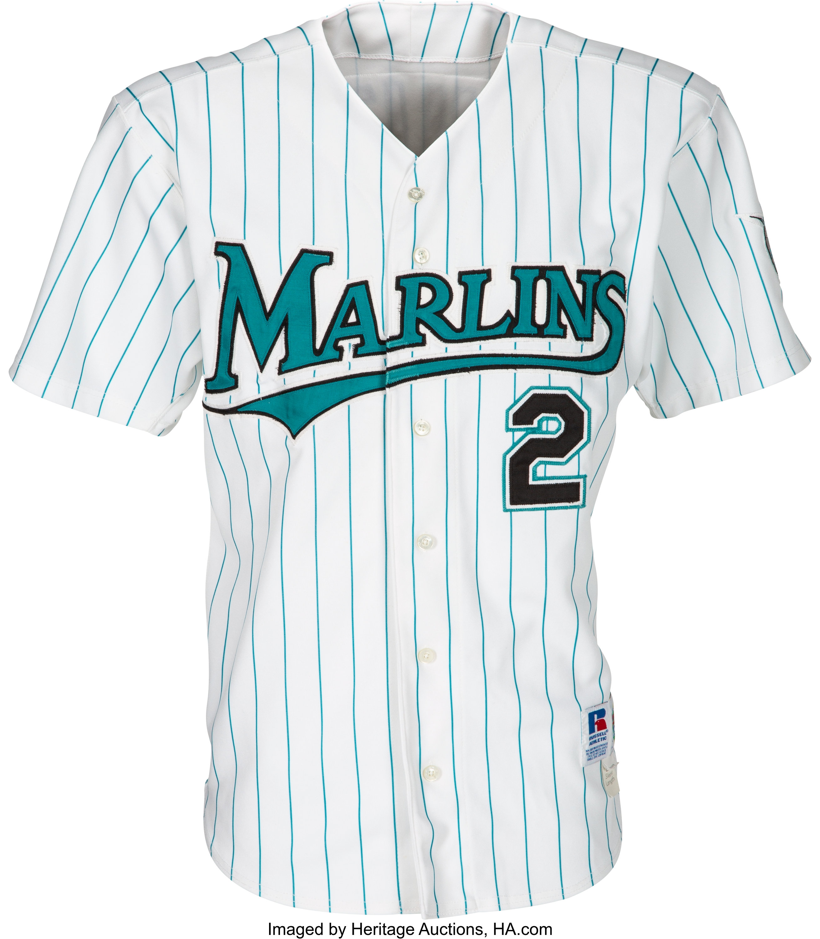 Florida Marlins West #97 Game Used White Jersey 50 DP14301