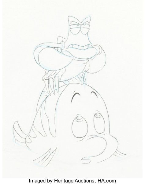 flounder disney drawing