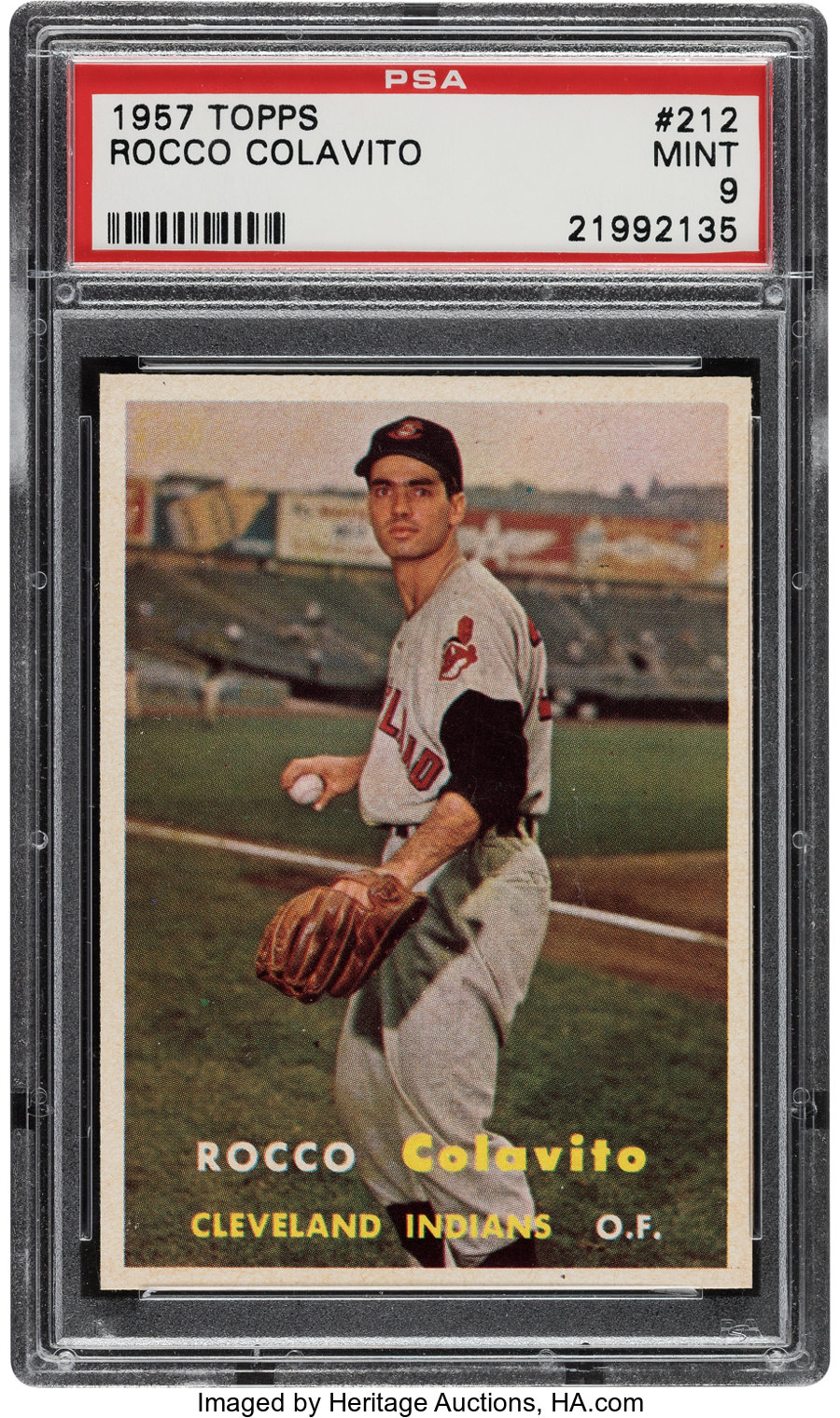 1957 Topps Rocky Colavito #212 PSA Mint 9