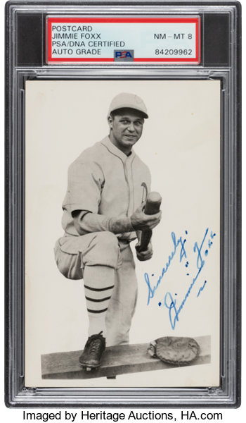 Sold at Auction: Jimmy Foxx Baseball Exhibit Card