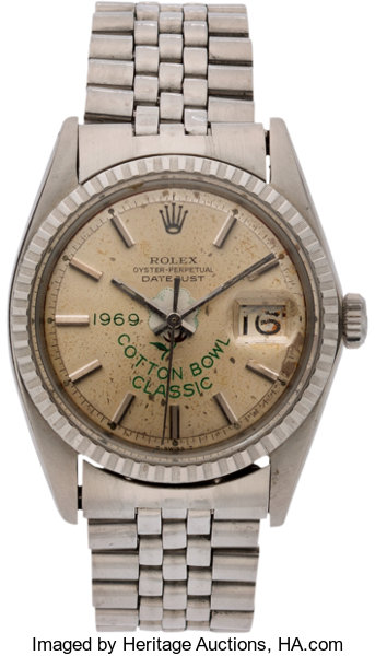 1969 Cotton Bowl Classic Championship Rolex Watch Presented to