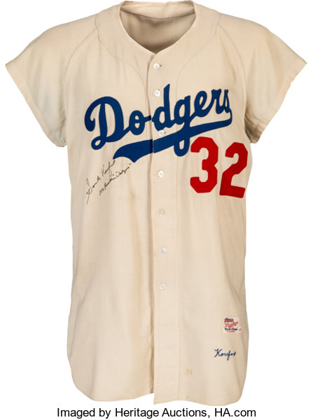 Charitybuzz: Official Licensed 1955 Brooklyn Dodgers Home Jersey Signed by  Baseball Hall of Famer Sandy Koufax