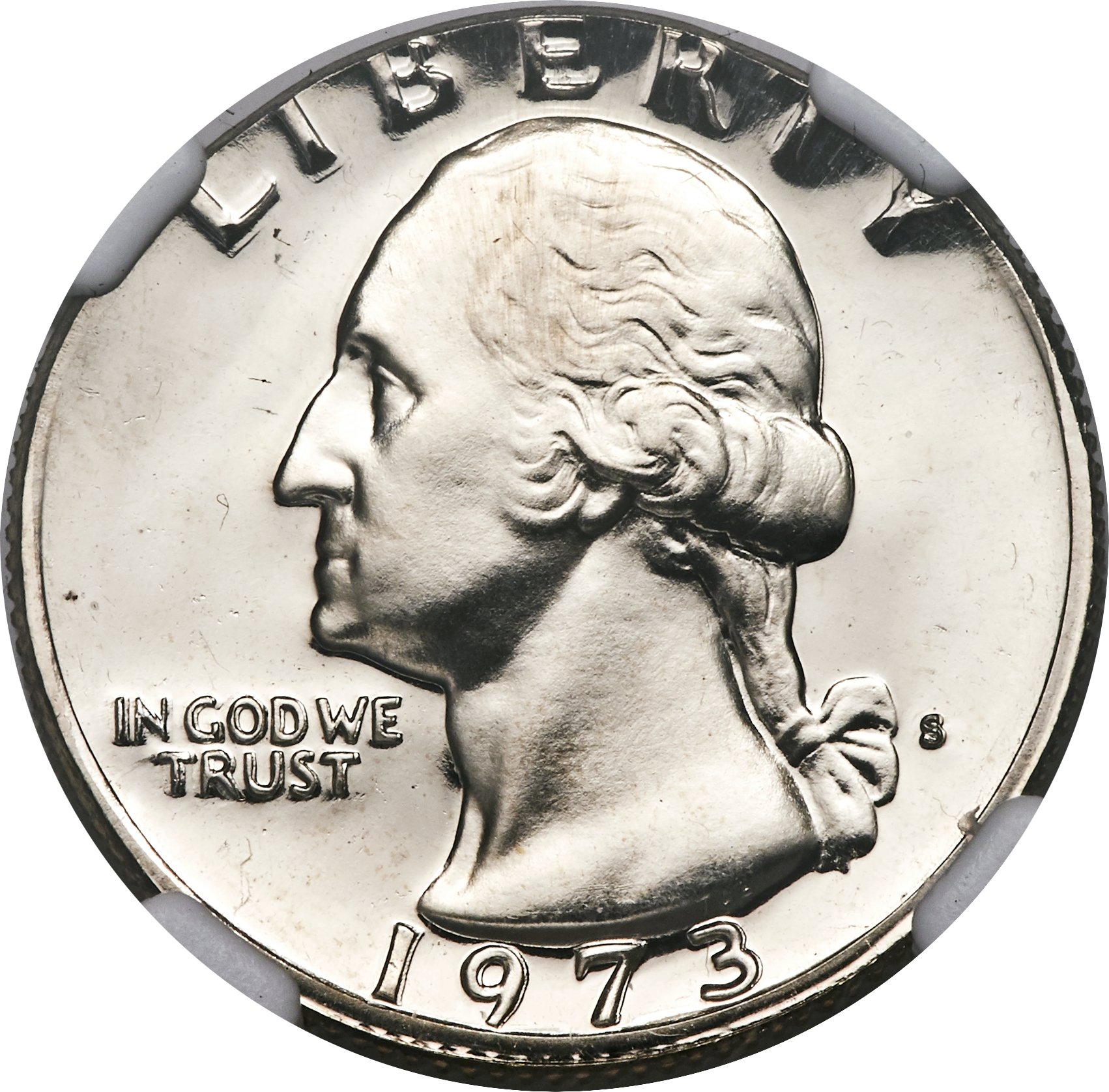 1973-S 25C Washington Quarter -- Struck on a Five Cent Planchet