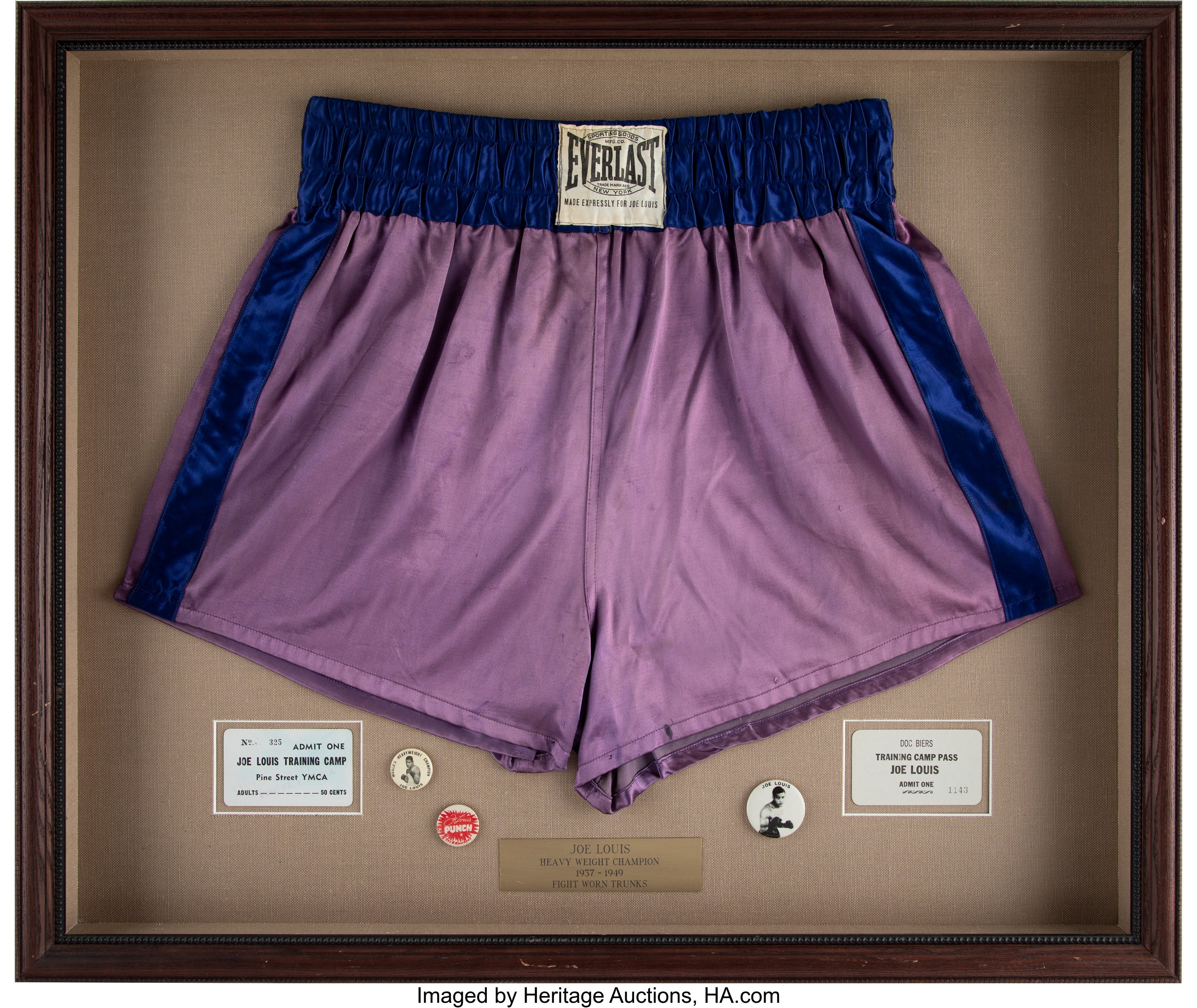 1940's-50's Joe Louis Fight Worn Trunks from the Mannie Seamon