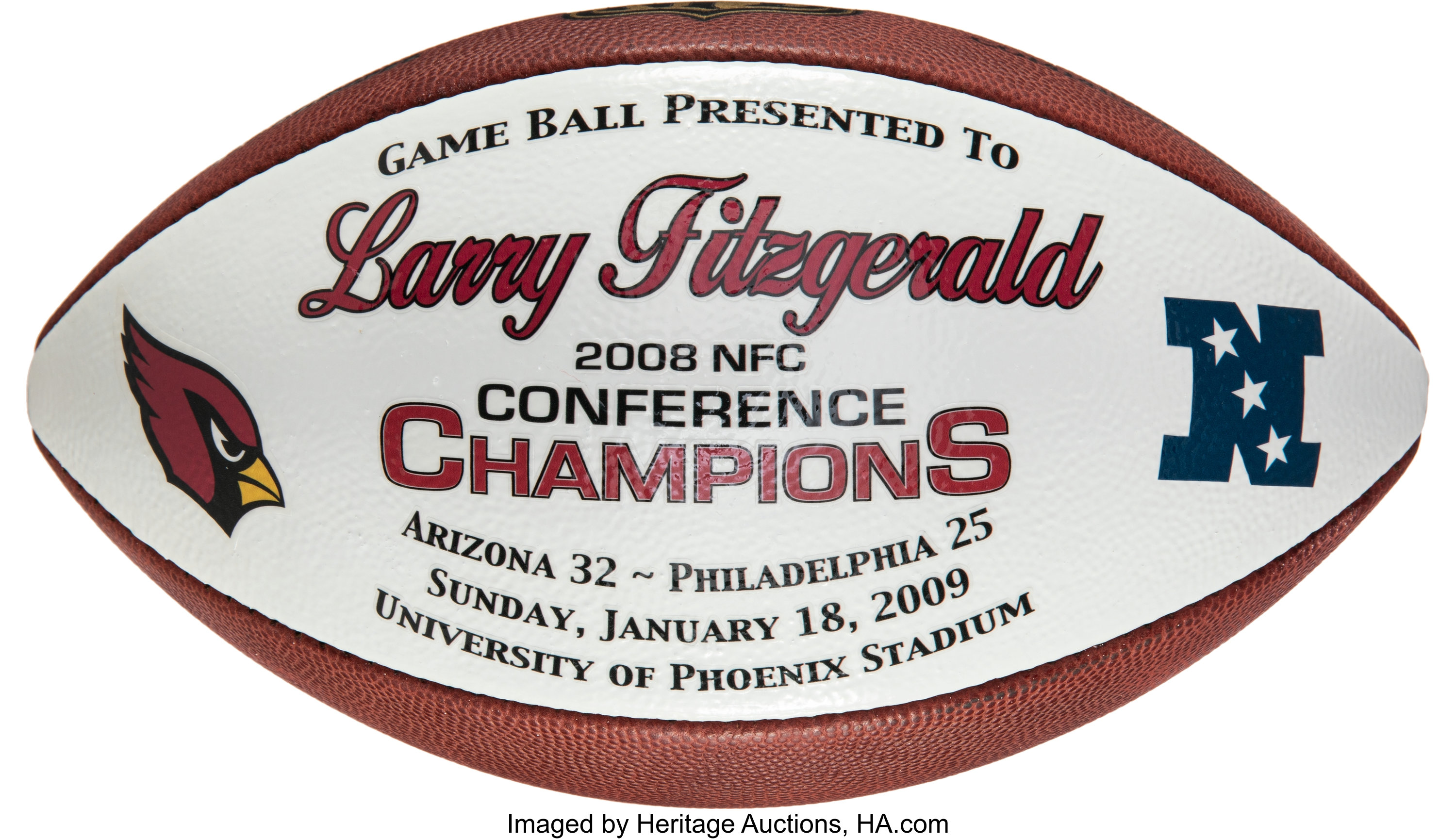 2009 Arizona Cardinals NFC Championship Game Painted Football