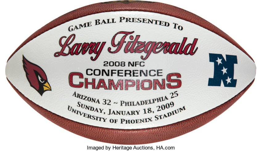 2009 Arizona Cardinals NFC Championship Game Painted Football, Lot #80626