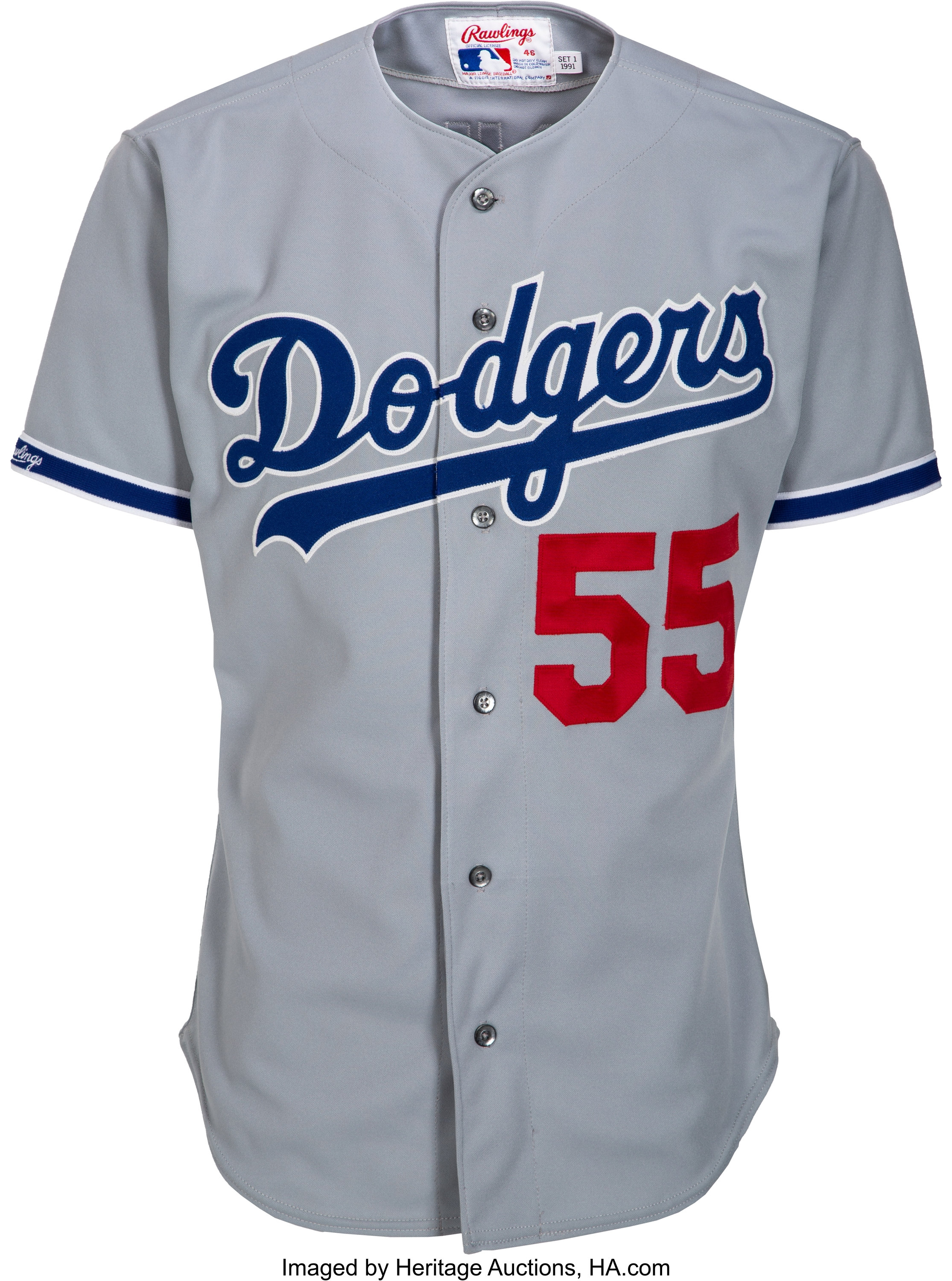 1991 Orel Hershiser Game Worn Los Angeles Dodgers Jersey.