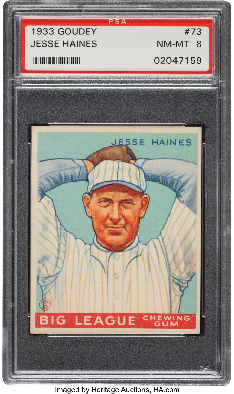 1933 Goudey Jesse Haines #73 PSA NM-MT 8 - Three Higher