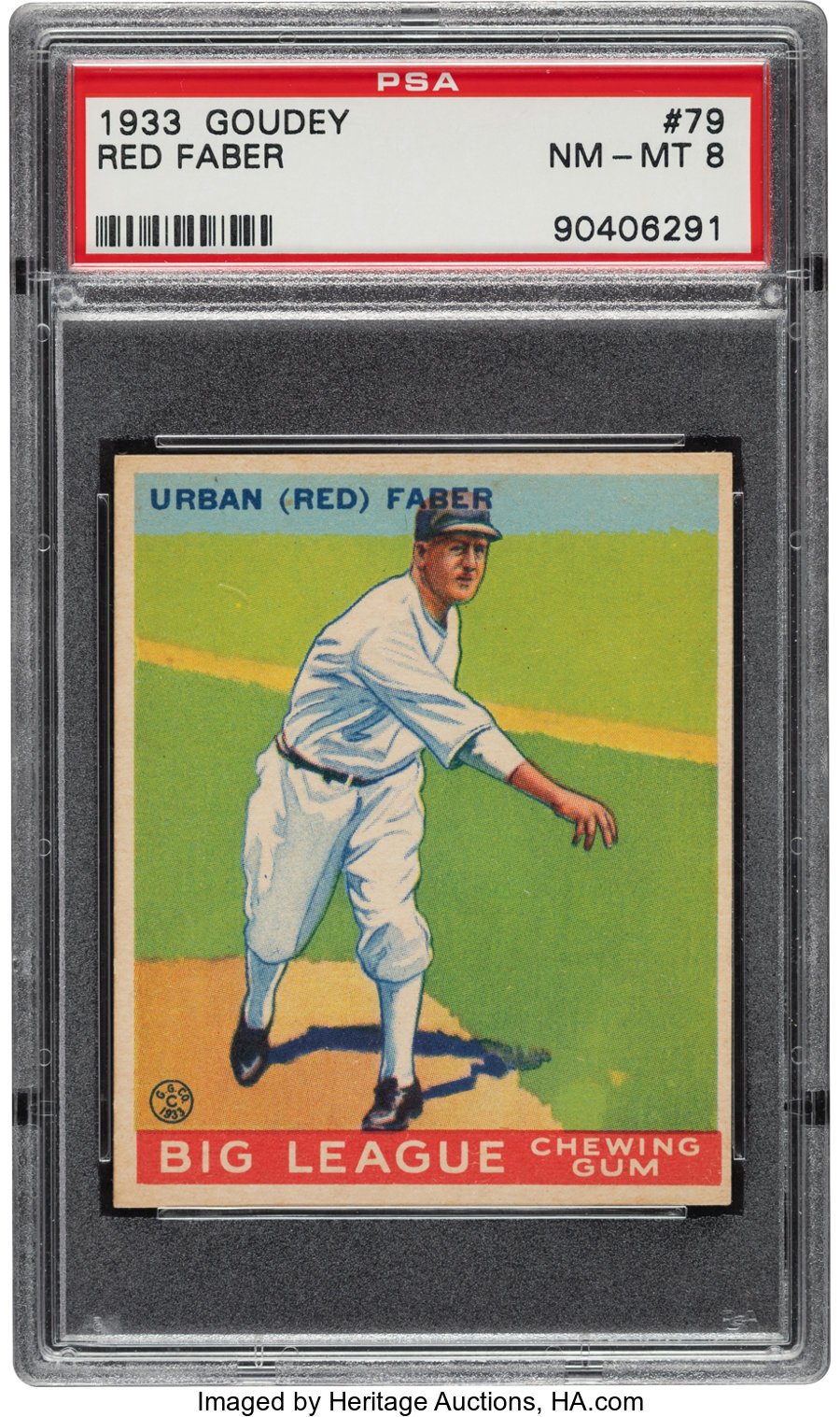 1933 Goudey Red Faber #79 PSA NM-MT 8 - Two Higher