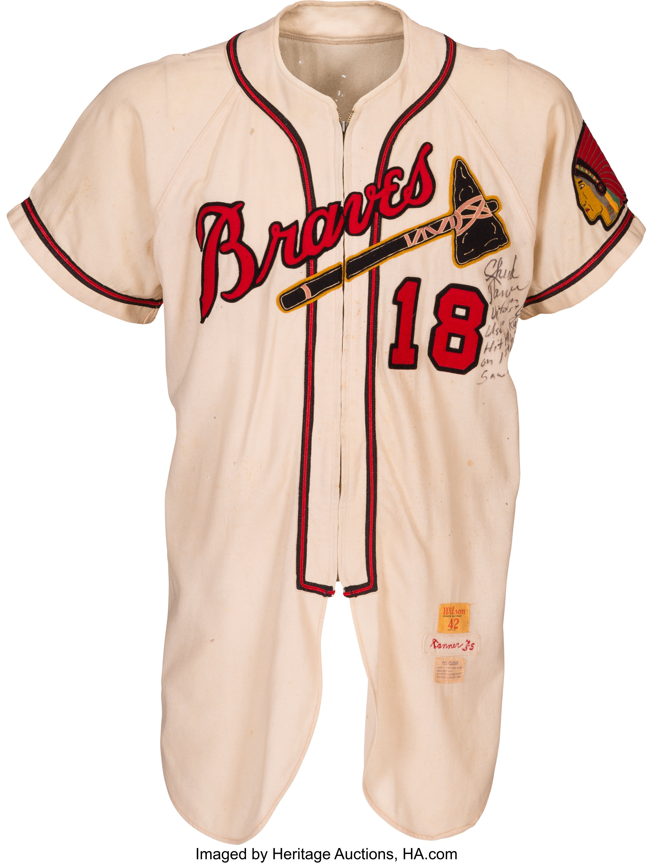 1955 Chuck Tanner Game Worn & Signed Milwaukee Braves Uniform -, Lot  #80538