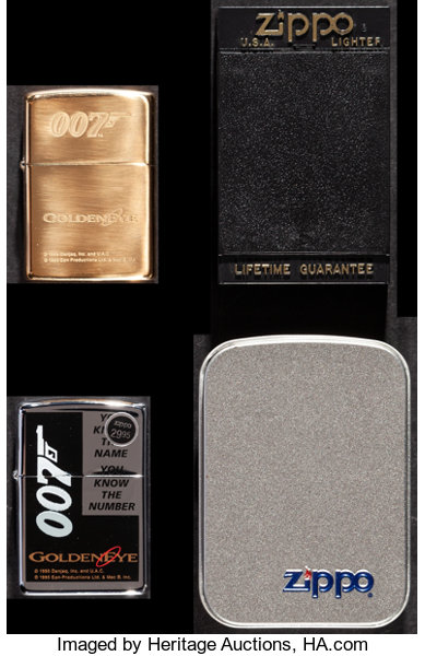 GoldenEye Zippo Lighters (Zippo, 1995). Very Fine/Near Mint. | Lot