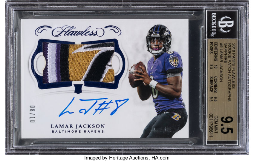 : 2020 Panini Gold Standard Lamar Jackson Game Worn