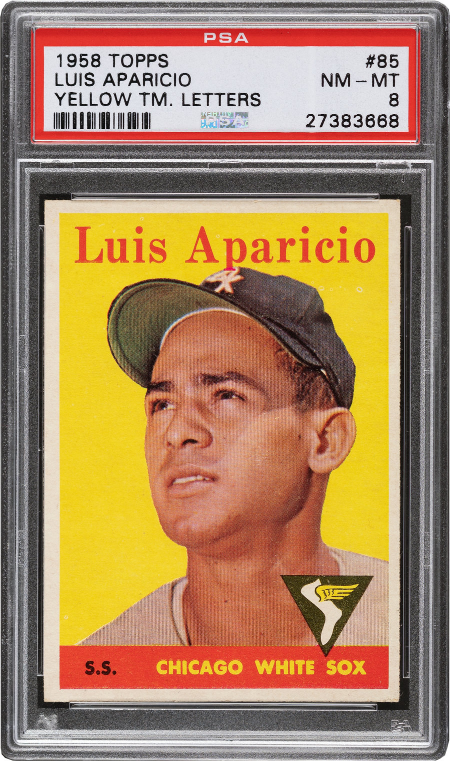 1958 Topps Luis Aparicio (Yellow Letters) #85 PSA NM-MT 8