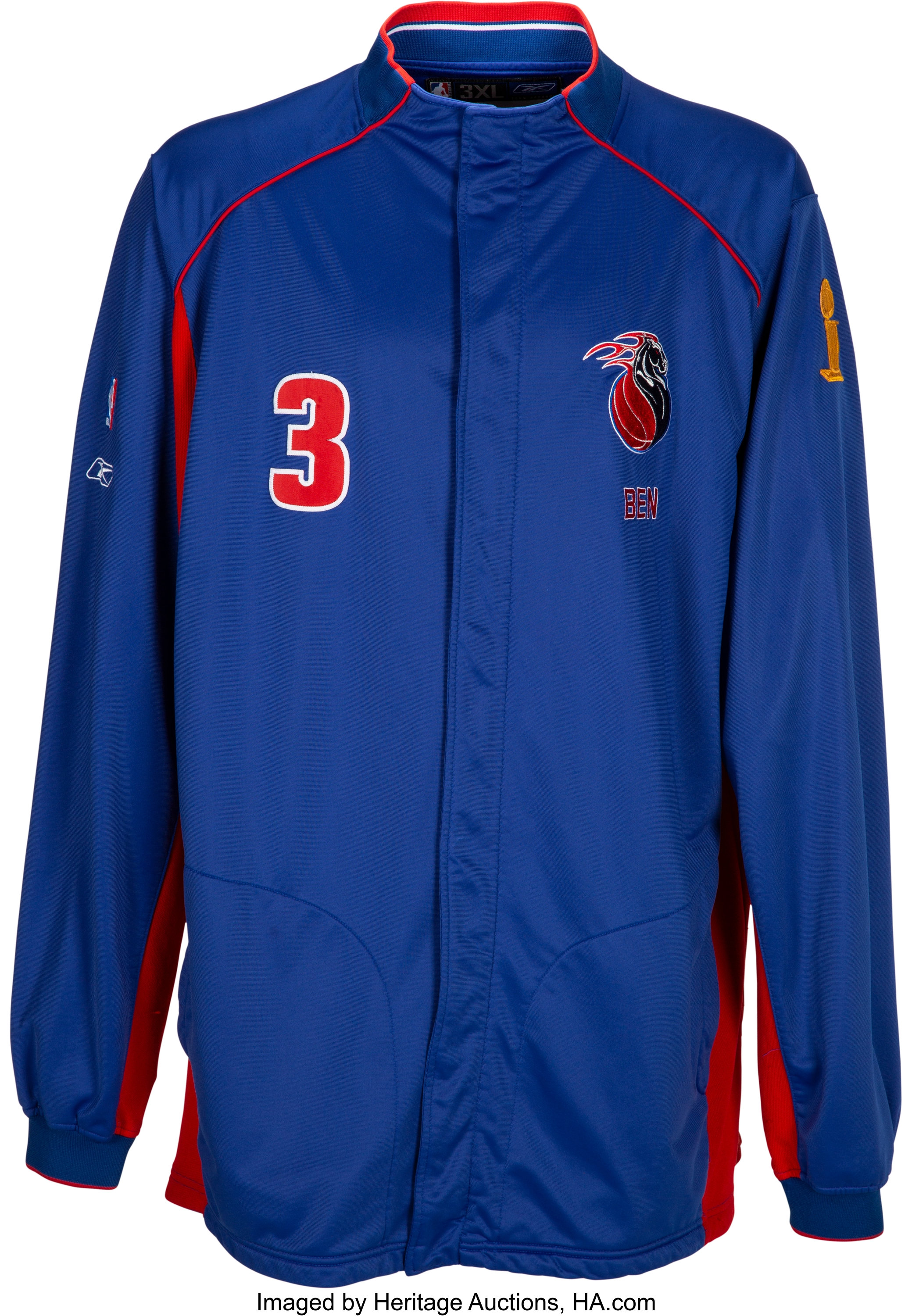 NBA Detroit Pistons Basketball Blank 2004-05 Throwback Game Jersey Size  54+6 