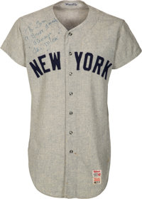 Mickey Mantle Hof Autographed 1952 Mitchell & Ness Away Baseball Jersey  Beckett