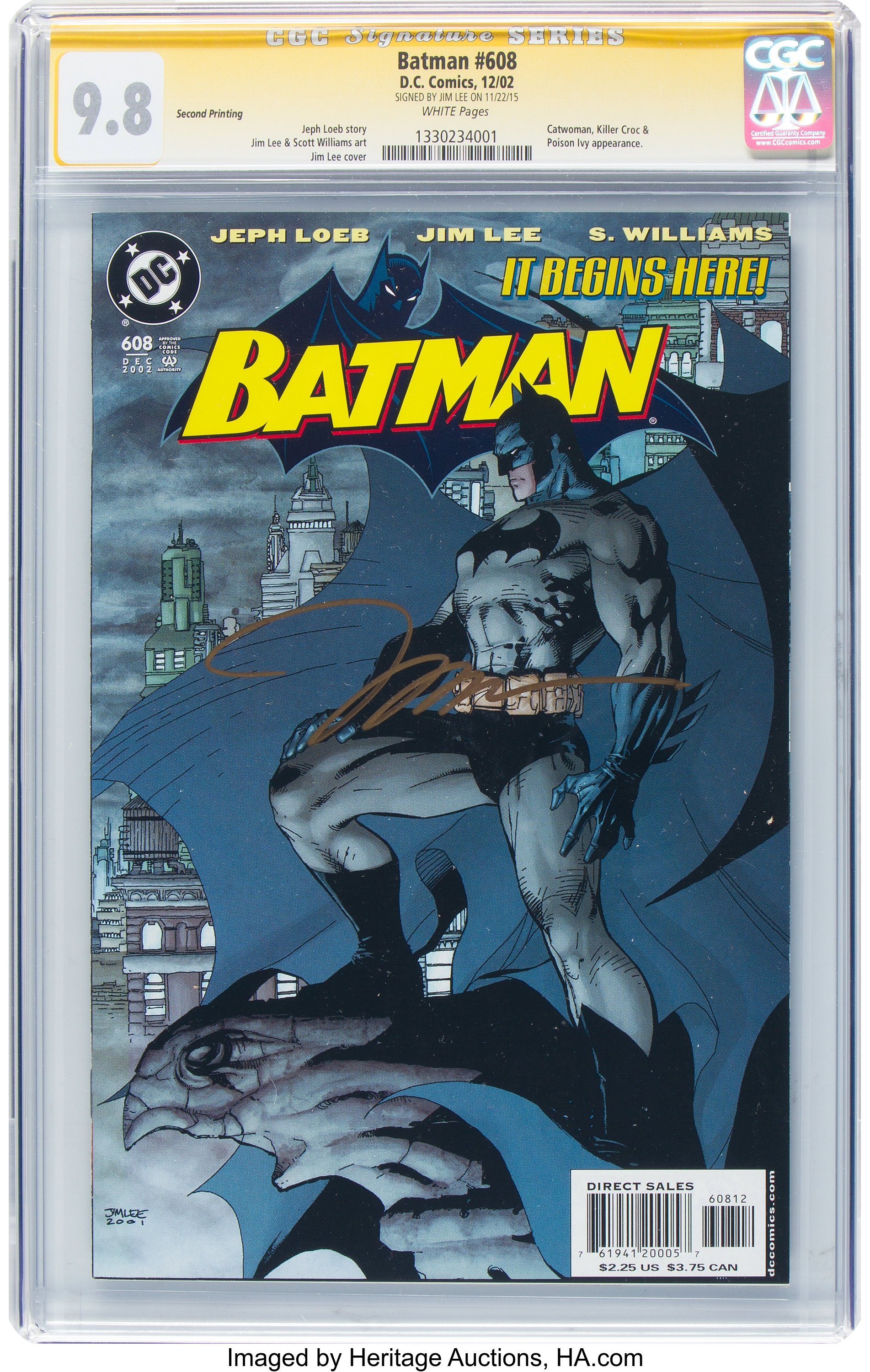 Batman #608 Second Printing - Signature Series: Jim Lee (DC, 2002) | Lot  #17125 | Heritage Auctions