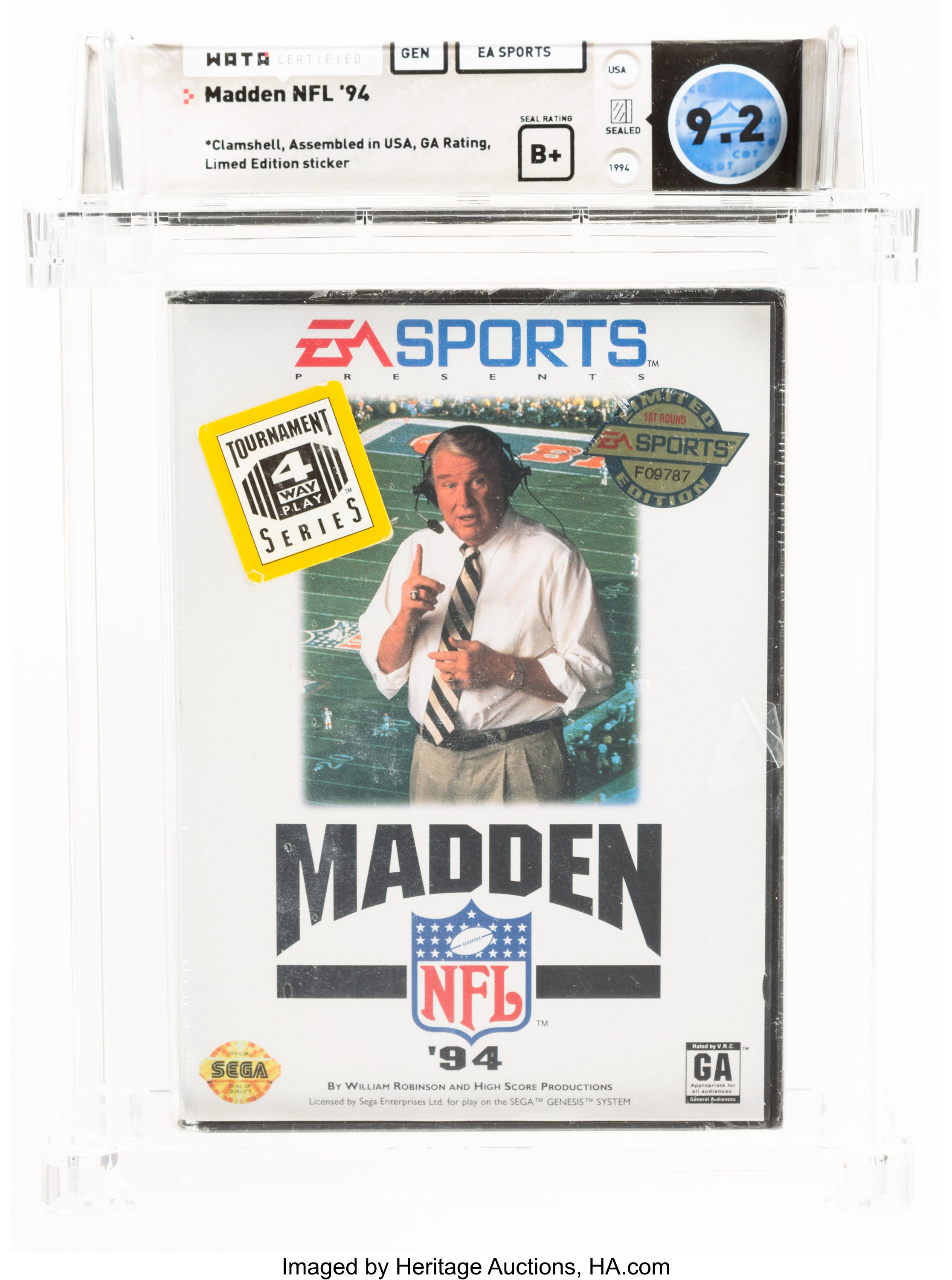 1994 SEGA Genesis Madden NFL '94 (USA) Sealed Video Game – WATA