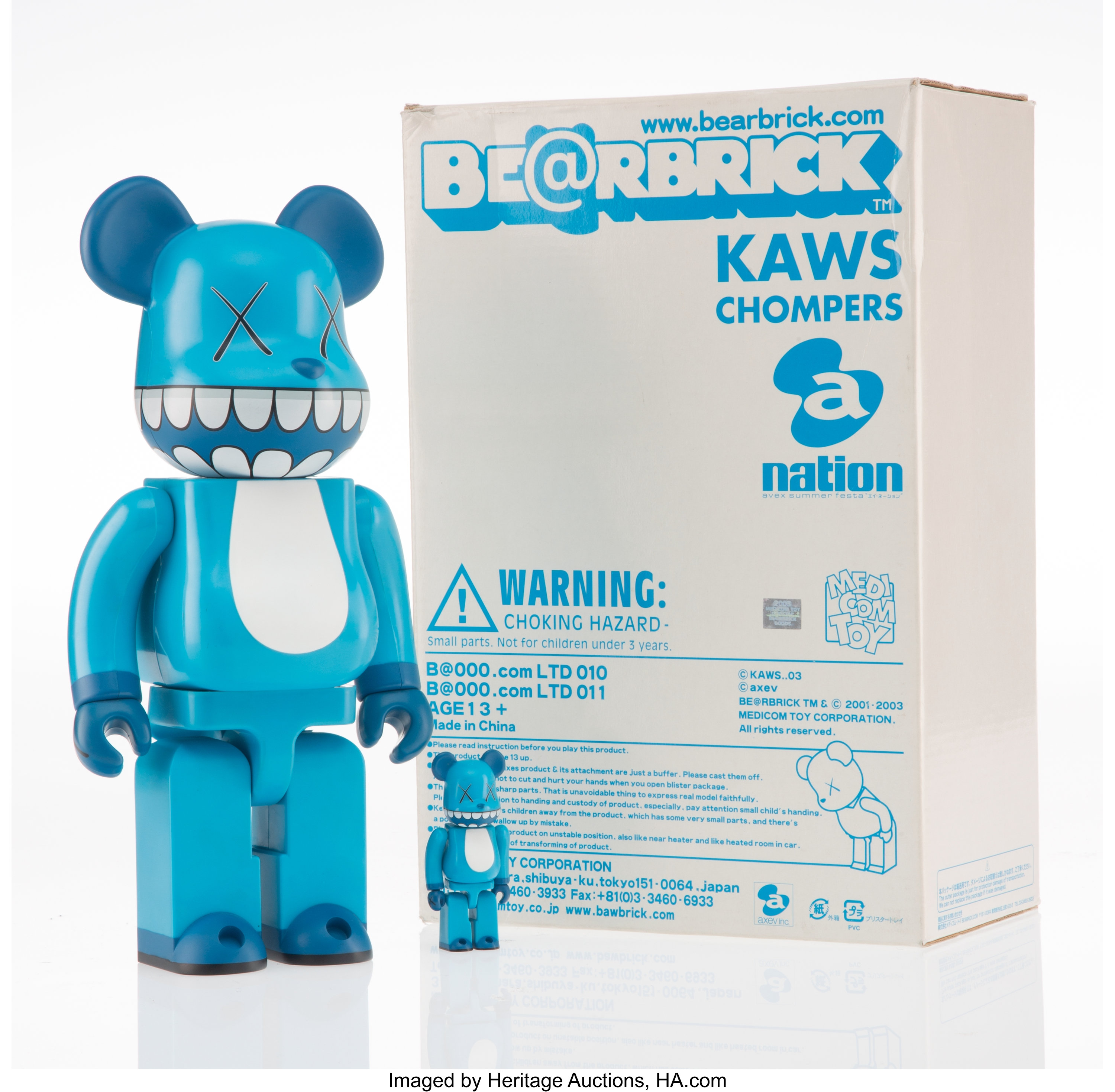 KAWS X BE@RBRICK. Chompers 400% and 100% (two works), 2003