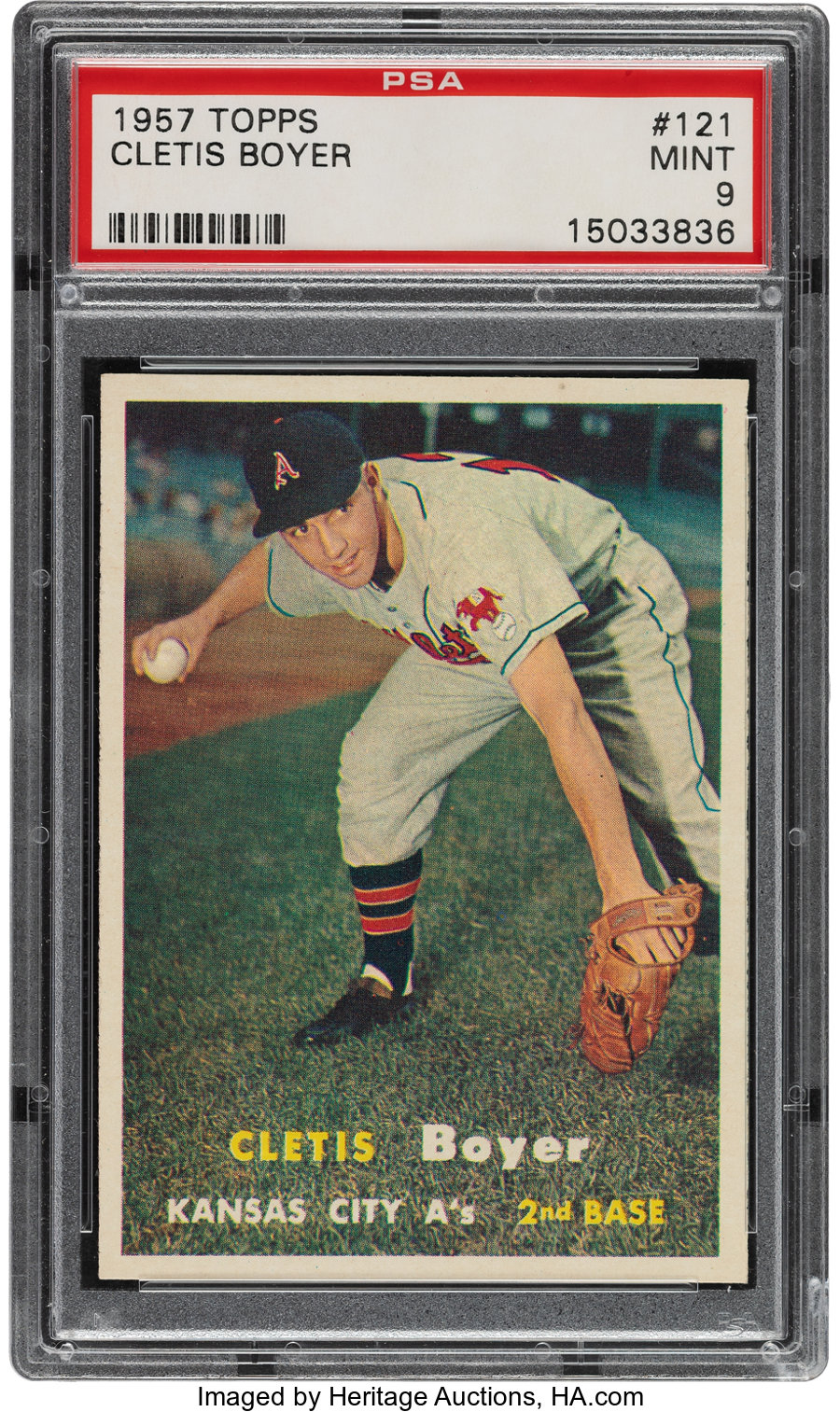 1957 Topps Clete Boyer #121 PSA MINT 9