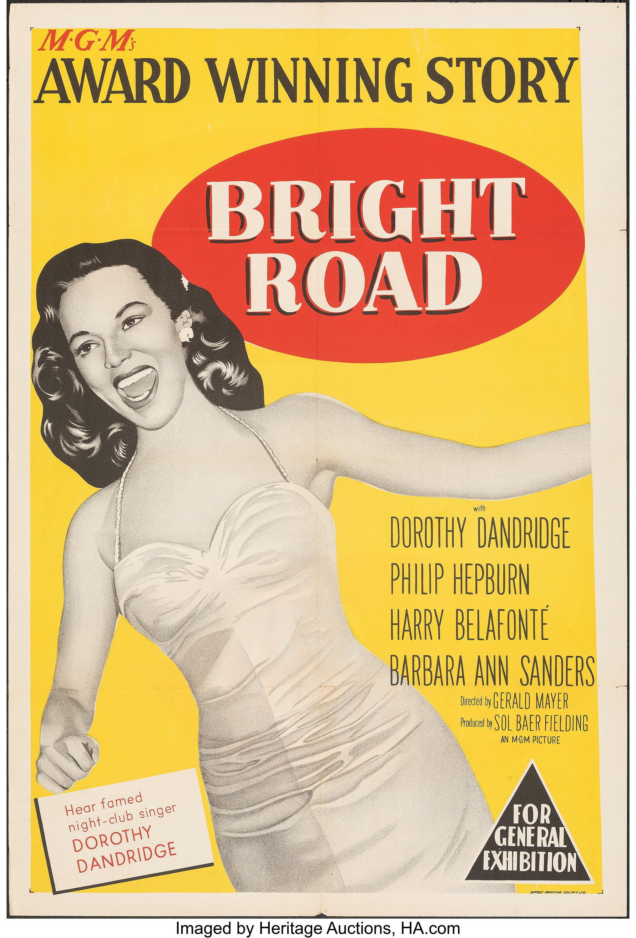 Bright Road Mgm 1953 Folded Very Fine Australian One Sheet Lot Heritage Auctions