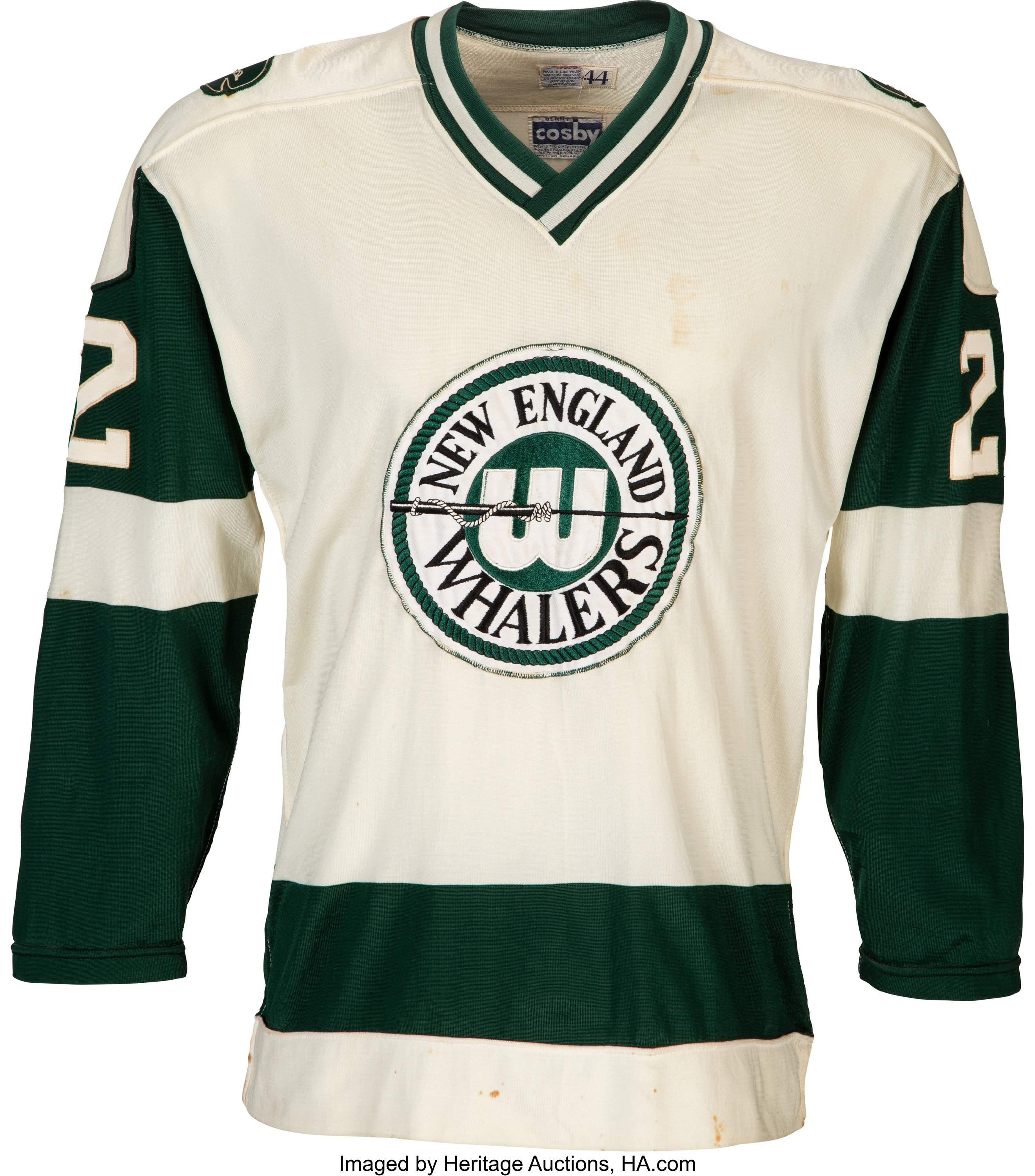 New England Whalers WHA white vintage hockey jersey
