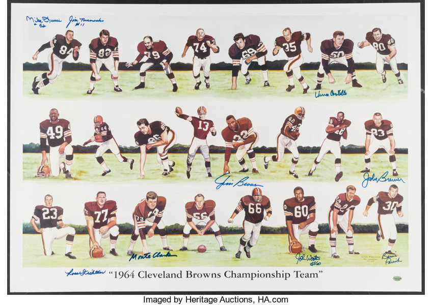 Lot Detail - Cleveland Browns 1964 Team Signed Lithograph w/Jim Brown