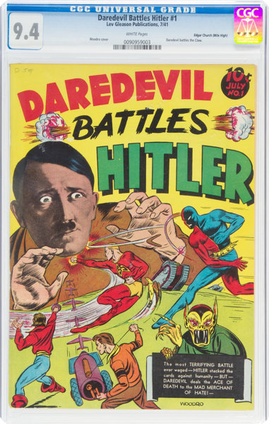 Golden Age (1938-1955):Superhero, Daredevil Battles Hitler #1 Mile High Pedigree (Lev Gleason, 1941) CGC NM 9.4 White pages....