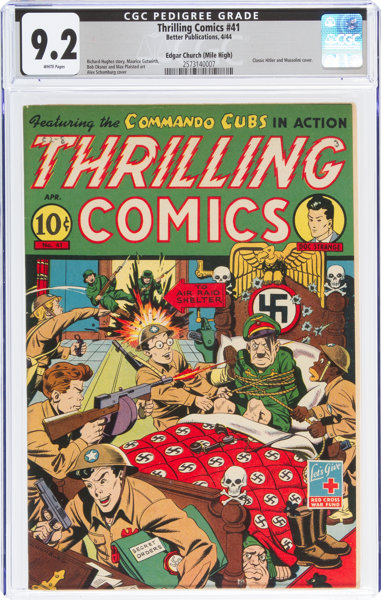 Golden Age (1938-1955):Superhero, Thrilling Comics #41 Mile High Pedigree (Better Publications, 1944) CGC NM- 9.2 White pages....