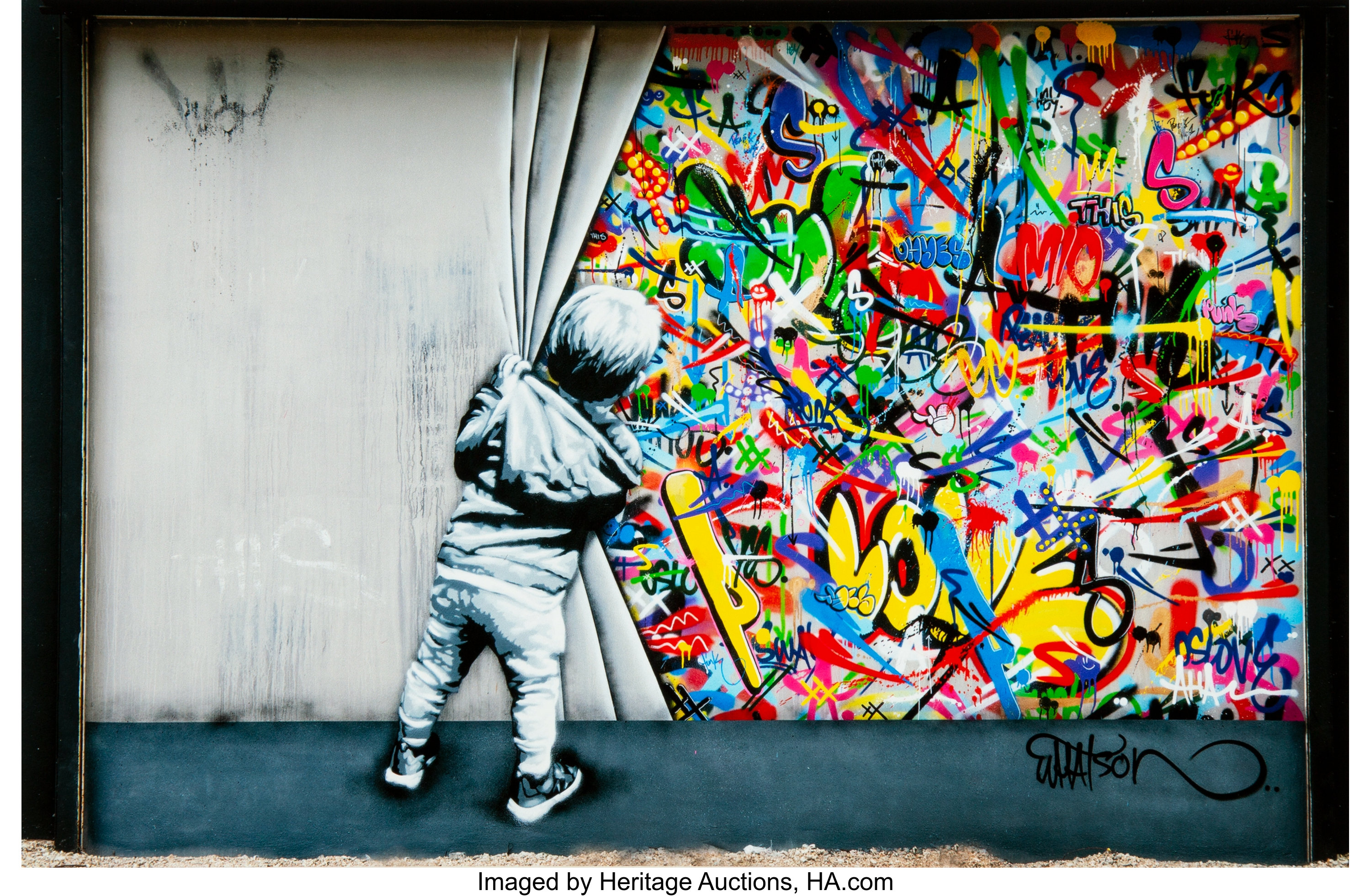 Martin Whatson (b. 1984). Behind the Curtain (Wynwood Walls | Lot