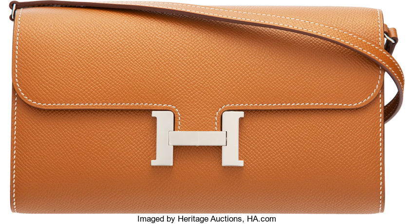 Hermès Gold Epsom Leather Constance Long To Go Wallet with