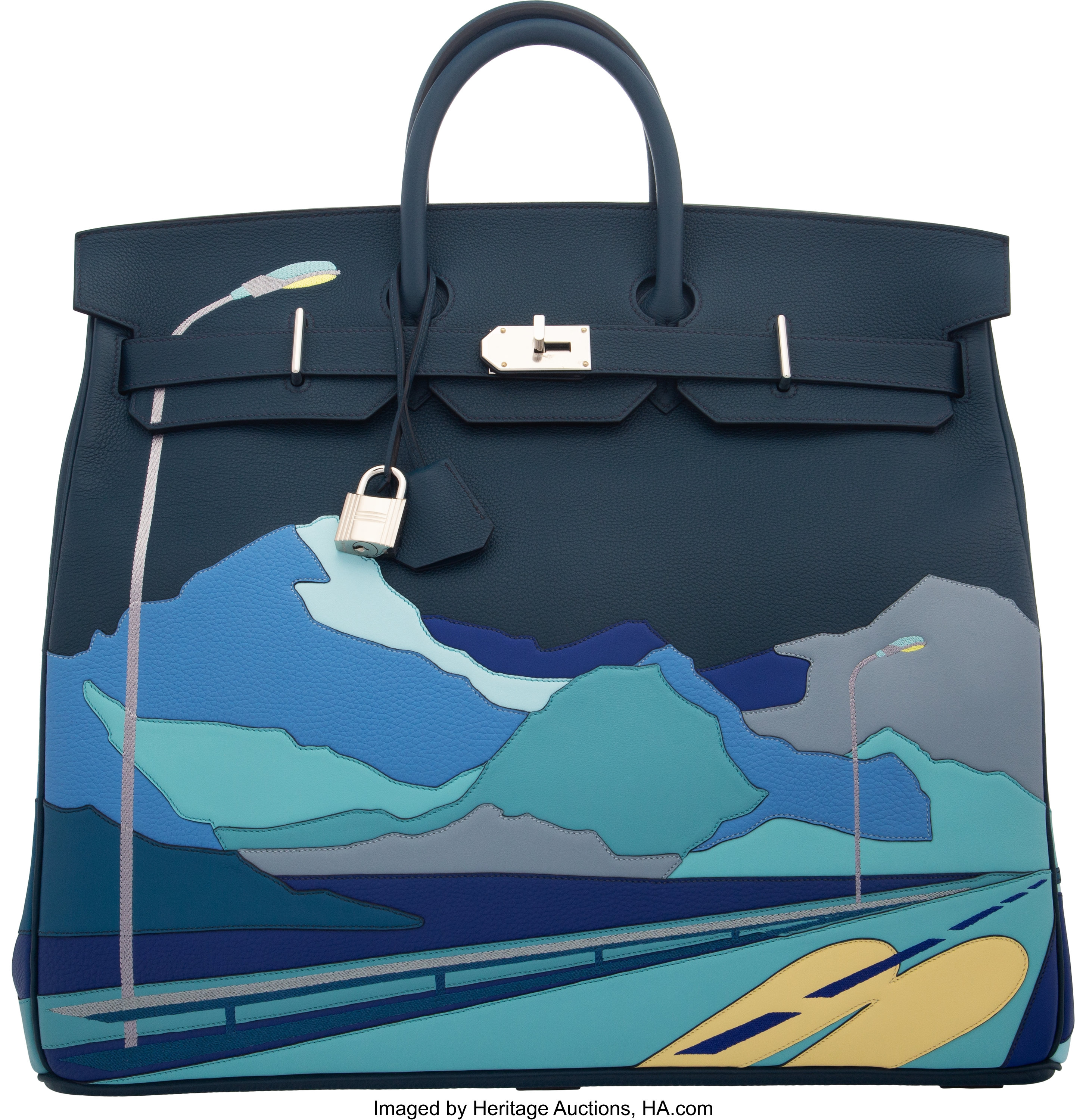 Perfect Hermes HERMES Birkin 30CM J7 Blue Lin Togo Full handmade