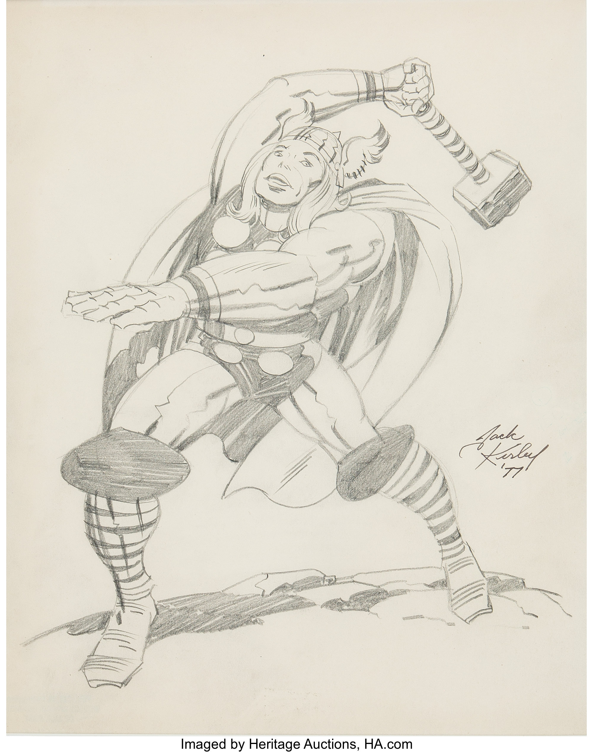 Limpia el cuarto cansado Araña de tela en embudo Jack Kirby - Thor Specialty Illustration Original Art (1977).... | Lot  #95140 | Heritage Auctions