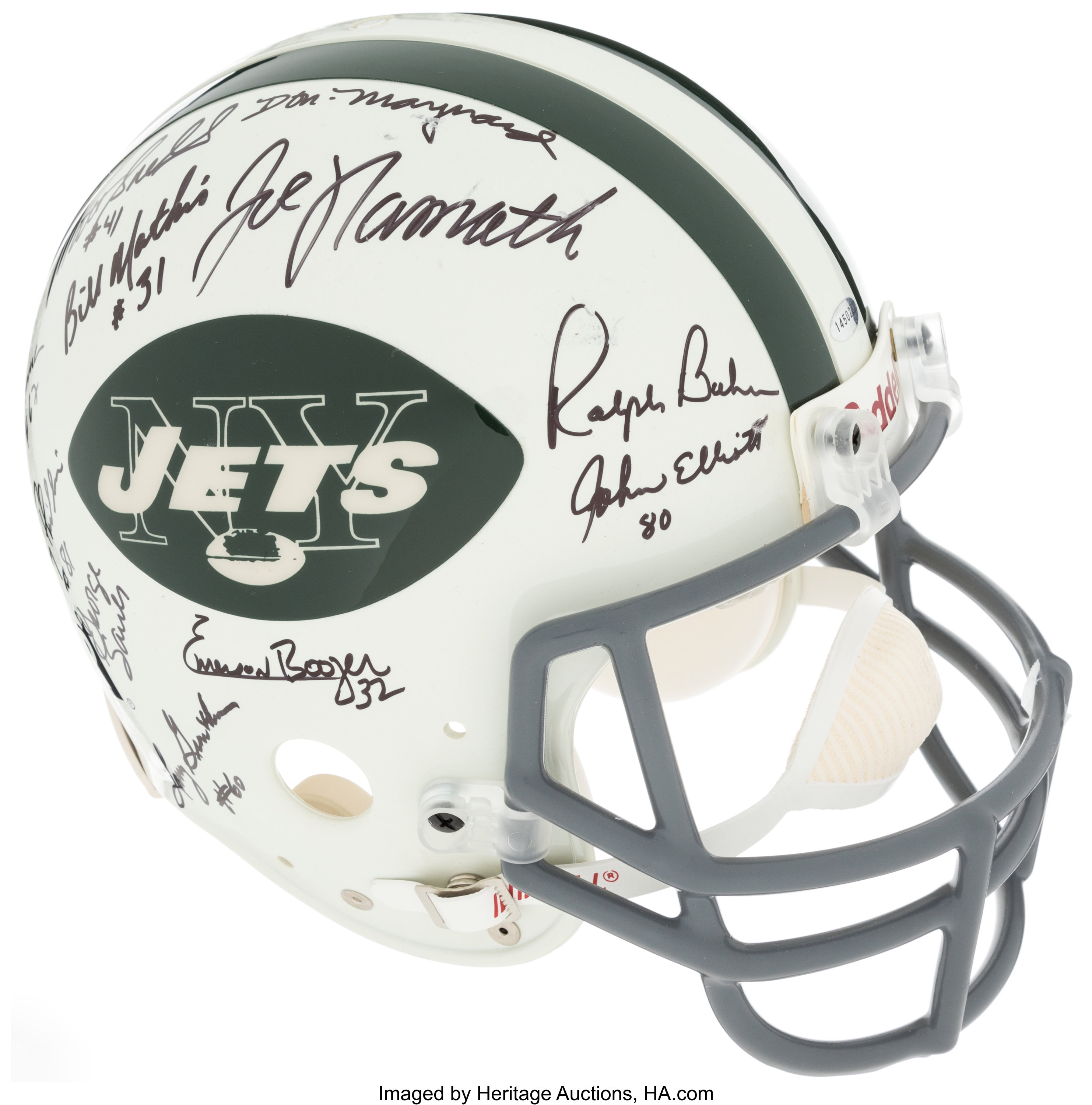 1968 New York Jets Reunion Team Signed Helmet. Football